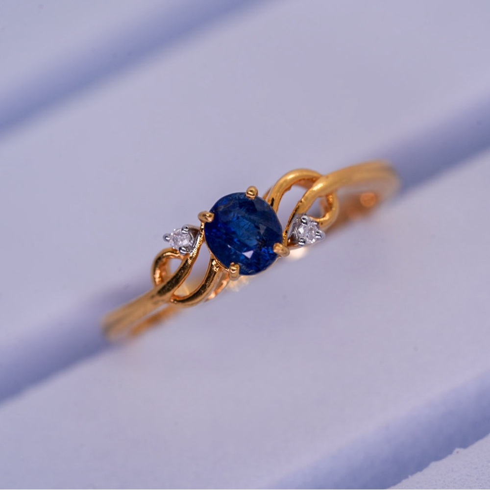 New Unheated Natural Burmese Sapphire in Genuine 18K Gold Ring
